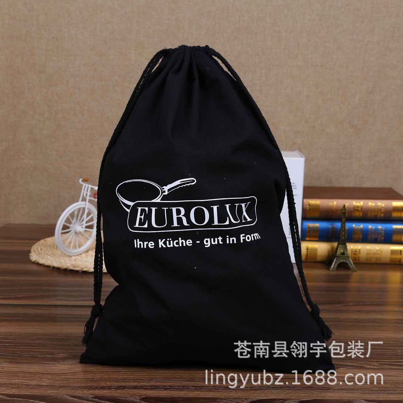 厂家定制 单肩棉帆布袋 创意棉麻束口袋抽绳背包袋收纳袋专业定做