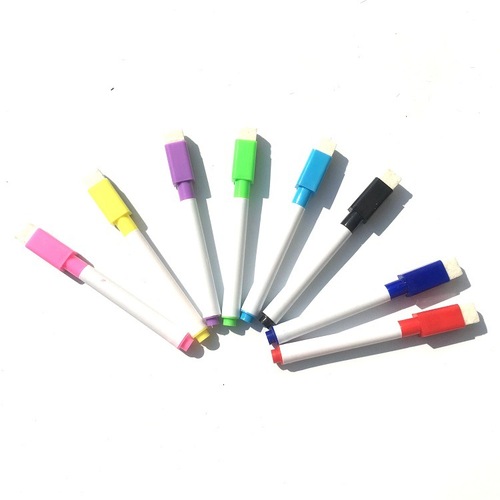 Factory Direct Sale Magnetic Colored Dry-Erase Markers with Brushes, Washable and Reusable Whiteboard Pens, Whiteboard Accessories, Wholesale