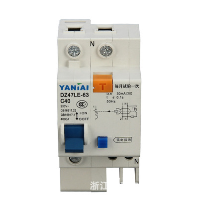 Wholesale Supply C45 miniature Circuit Breaker DZ47LE ( 1P +N)small-scale Leakage protection switch