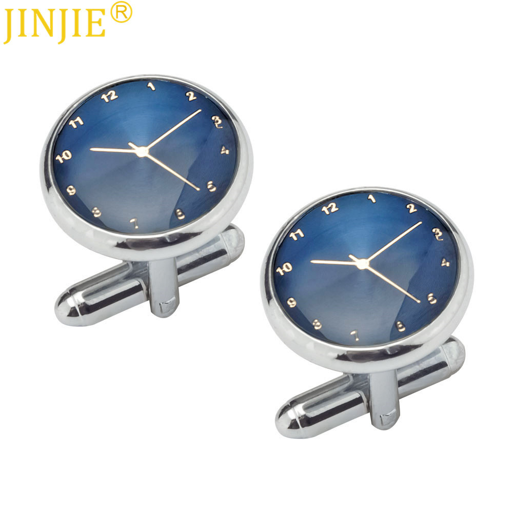 Spot high-end clock shape metal cufflink...