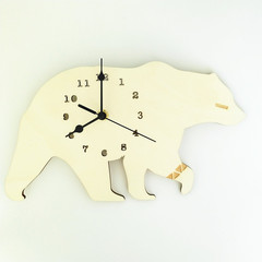 ins Nordic home Arctic bear clock cartoon silent wall clock for children's room furniture