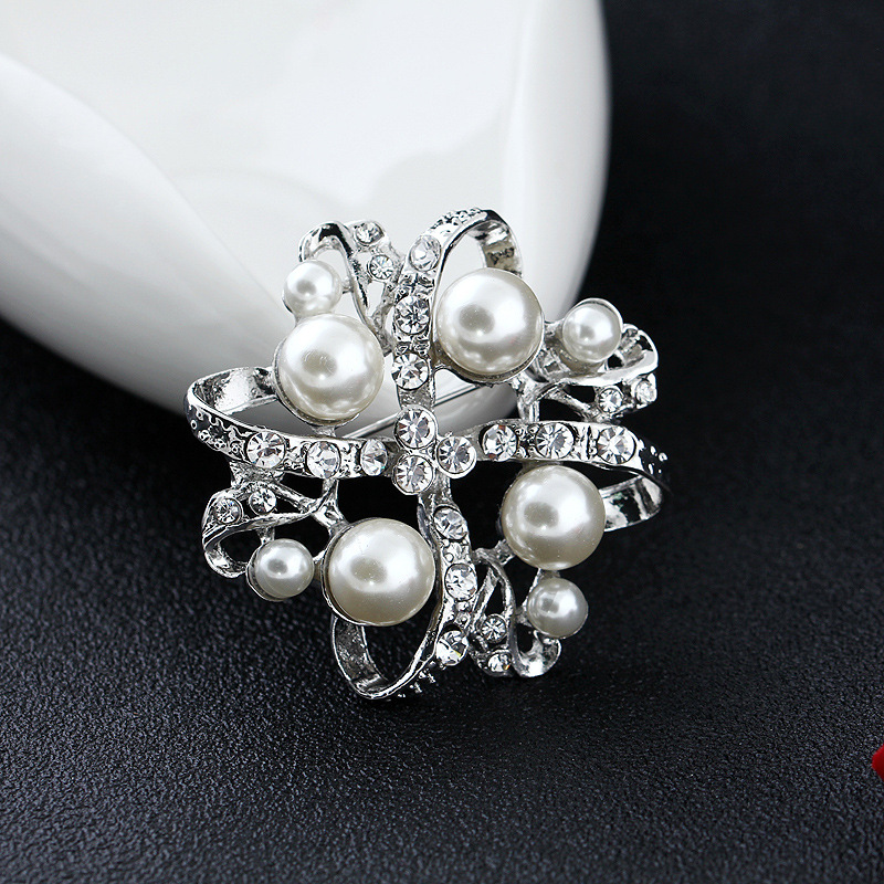 Broche en perles et strass, style coréen, simple et polyvalent, pour femme_voghion.com