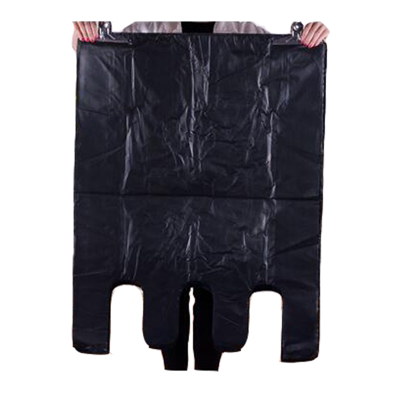 Bolsa de plástico chaleco negro bolsa de basura bolsa de almacenamiento de ropa portátil grande y pequeña bolsa de embalaje de propiedad hotelera
