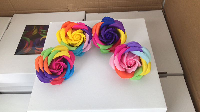 125g Weight Fashion Style Multicolor Color Wholesale 7 Color Rose Soap Flower Soap Flower Wedding Gift Valentine's Day Gift Box 无