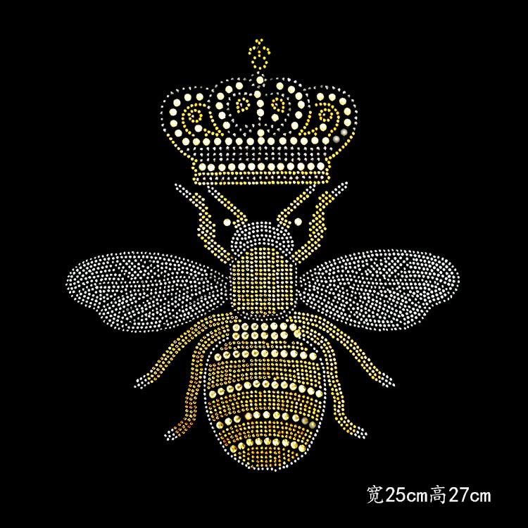 烫钻烫图烫画成品加工小额批发水钻 衣服胸口图案蜜蜂