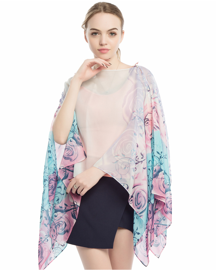 珍珠扣披肩 夏季防晒围巾厂家 女士围巾披肩