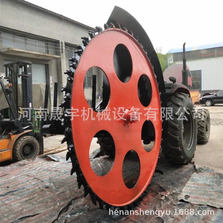 供果园施肥开沟机 小型拖拉机带动双链条开沟机 大圆盘开沟机价格