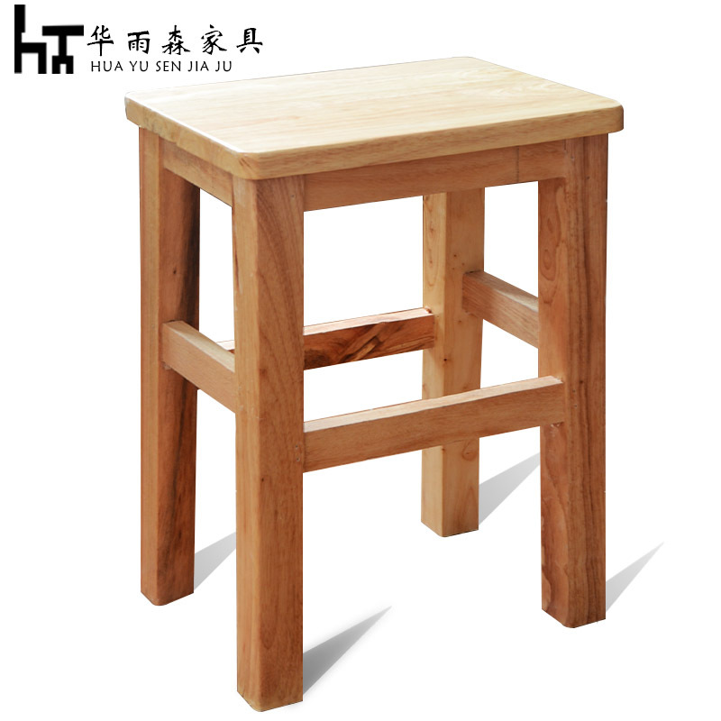Square wood stencil home bench thickening student adult four-party stool rice table oak tall hotel side stool