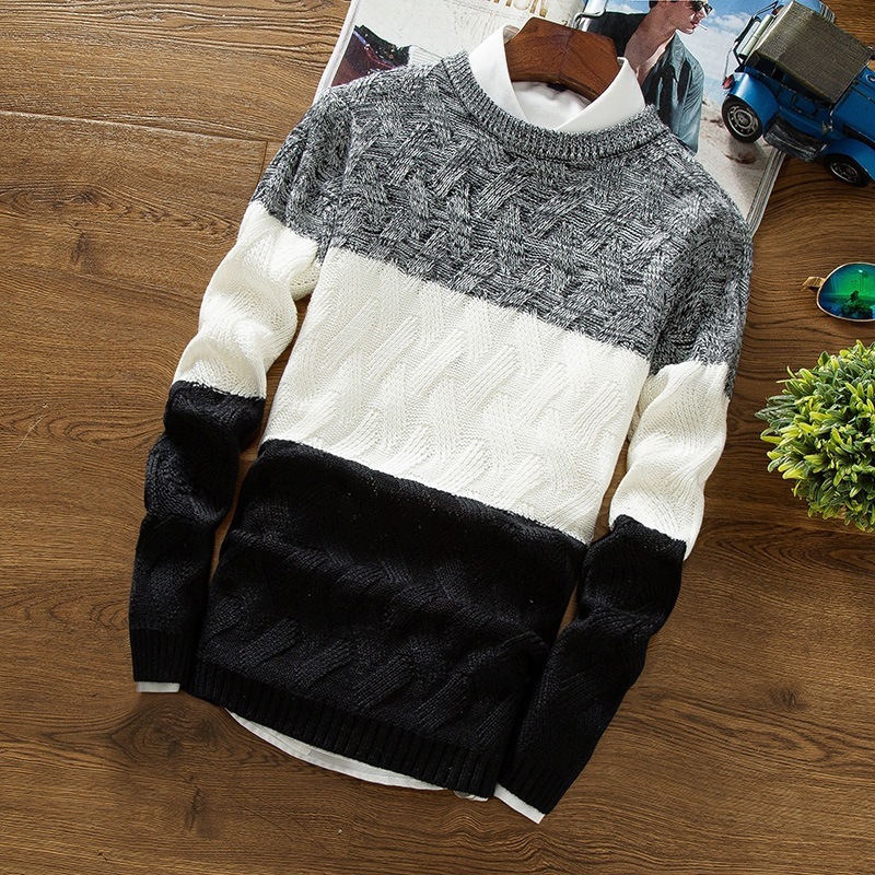 Autumn men's thin knit sweater, young st...
