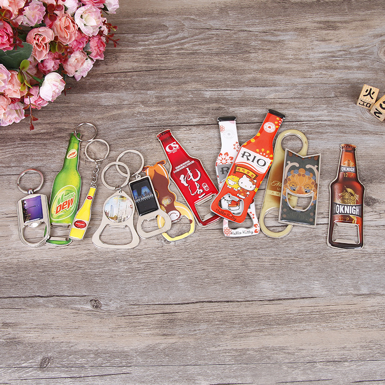啤酒开瓶器批发印制logo 广告塑料启瓶器钥匙扣不锈钢啤酒瓶起子详情12