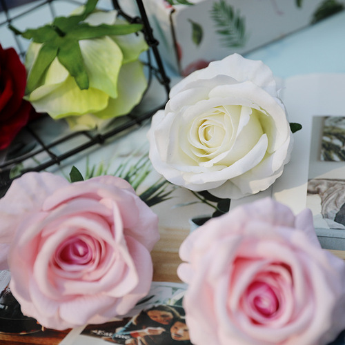 Photography props, simulated roses, DIY flower heads, wedding bouquets, decorative silk roses, artificial flowers