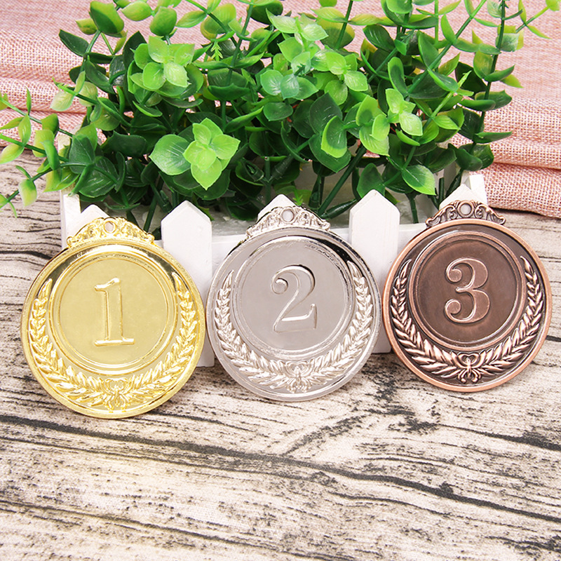 customized number medal personality customized originality sports meeting currency Ear of Wheat 123 Gold foil medal wholesale