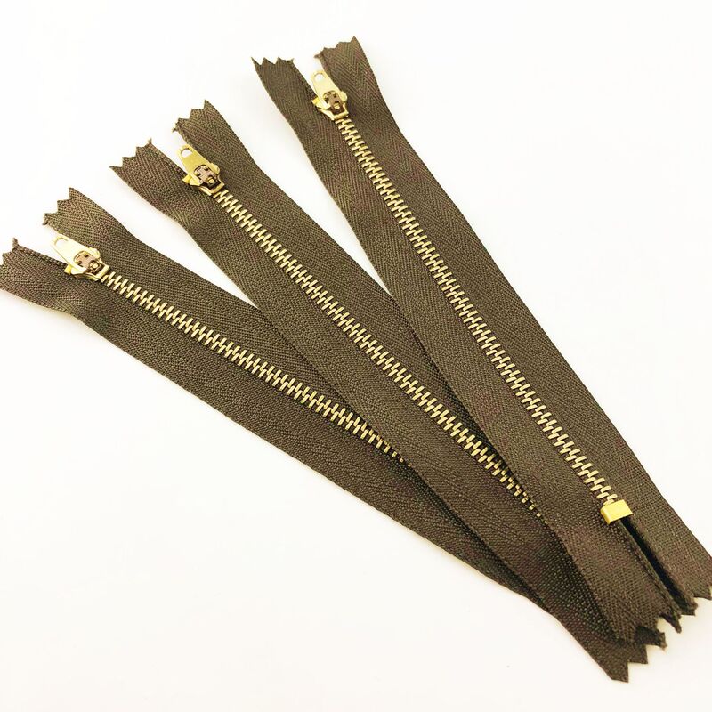 Dushun 3 # Brown Copper Zipper Jeans Zipper Casual Pants Zipper Pants Zipper with Copper Teeth and Iron Head