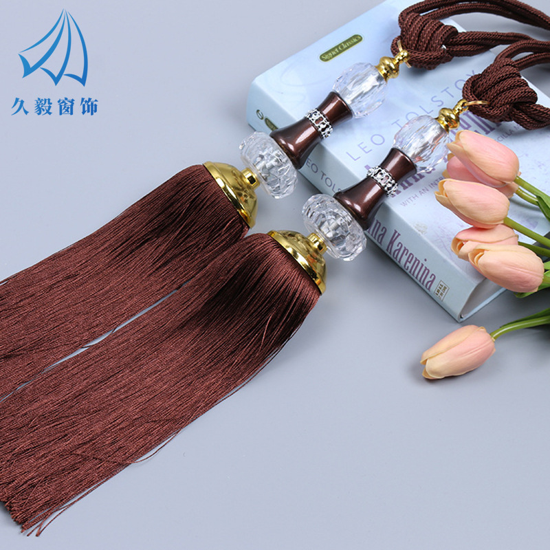 厂家直销 钻石长球挂球窗帘绑绳绑带 窗饰服饰装饰花边辅料可定制