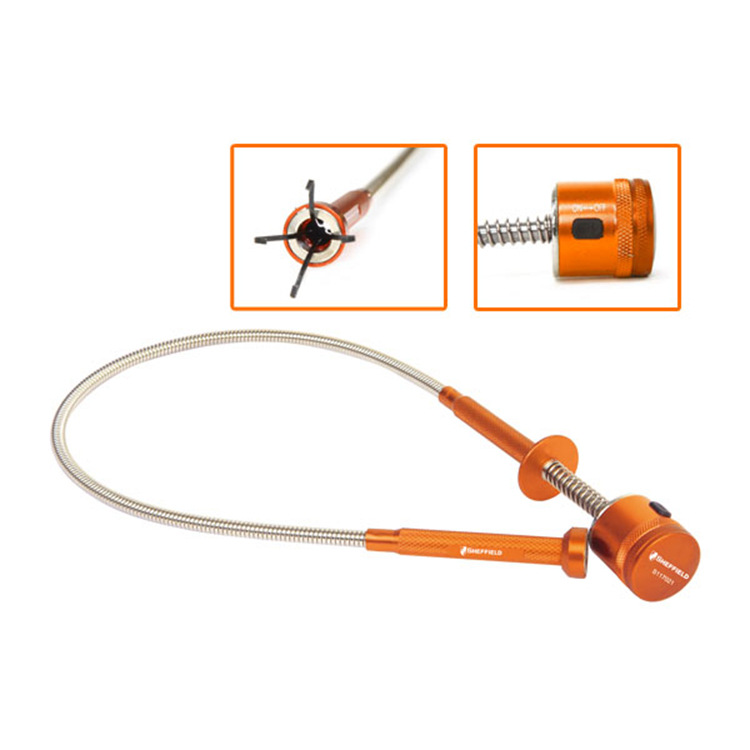 钢盾工具 柔性带灯铝合金磁性四爪捡拾器600mm S117021