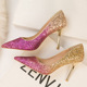 6289-18 European and American women's shoes, high heels, shallow cusp, sequins, sexy, thin, night, high heeled shoes, single shoes.