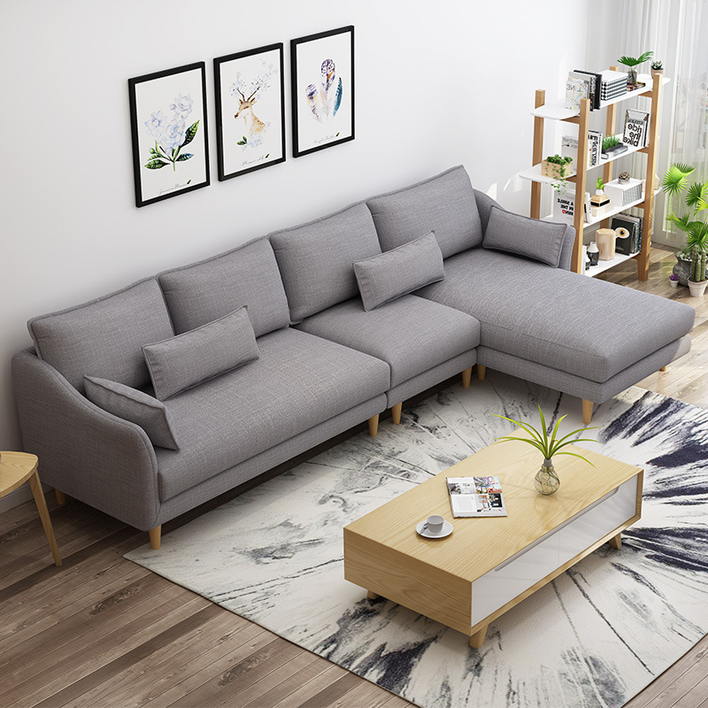 Northern Europe style modern Simplicity Fabric art sofa a living room Ready combination Thirty-four a living room Chaise longue sofa