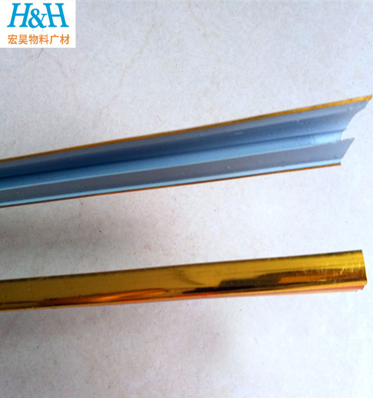 PVC塑料大边条镜框装饰条商店展示丝印KT板包边条光亚金银闪银