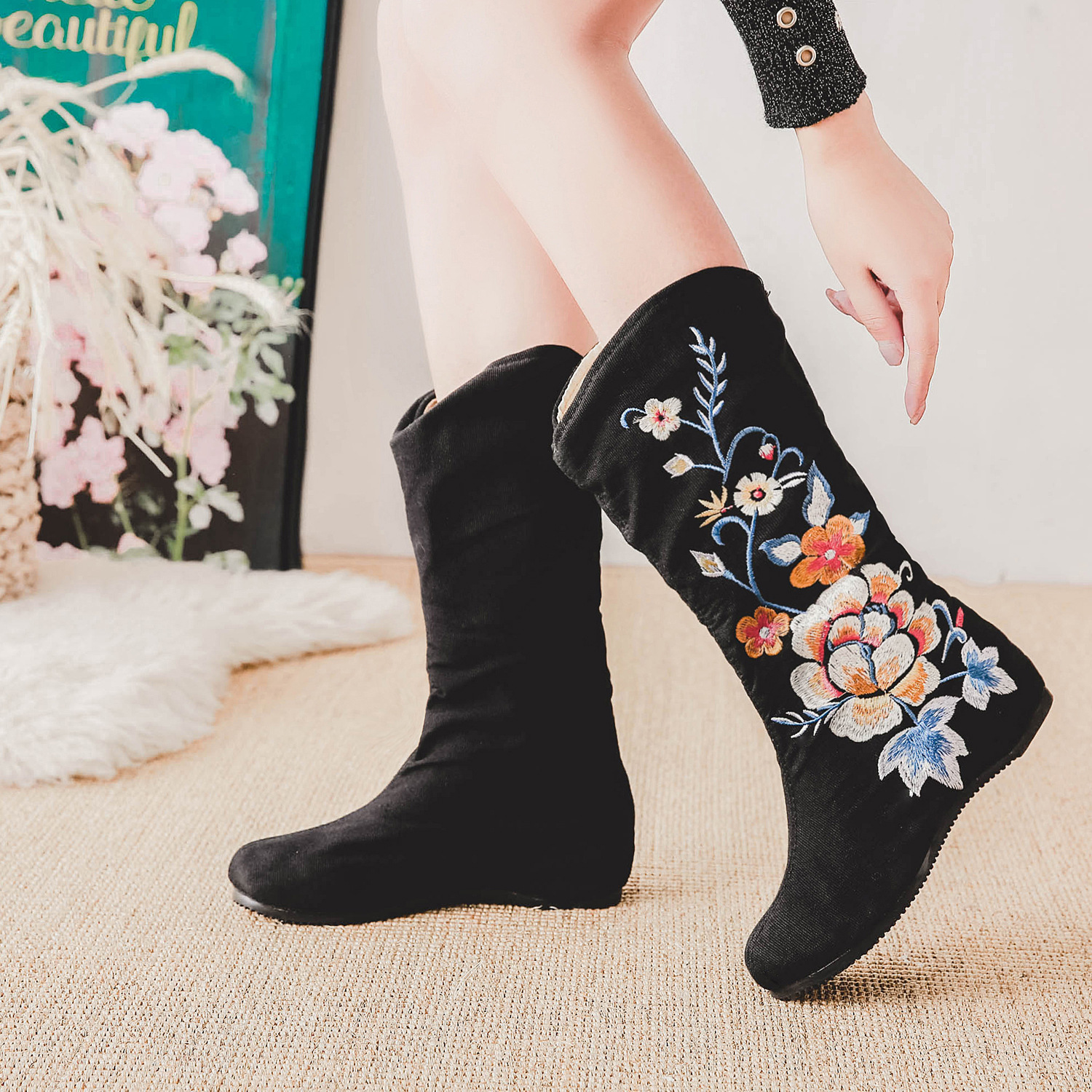 Bottes femme en Tissu - Ref 3354908 Image 1