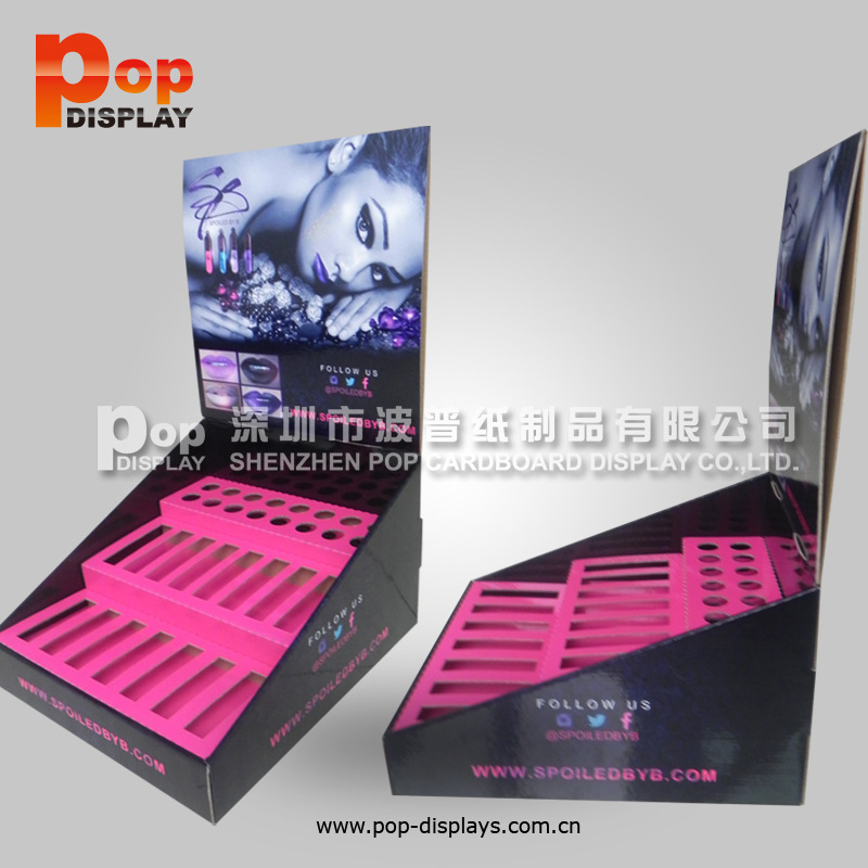 深圳厂家供应精美化妆品纸展示盒  口红润唇膏纸座台  唇膏纸PDQ