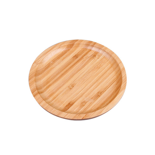 Creative round bamboo tea tray for home hotel fruit bread solid wood tray living room Japanese tea set tray wholesale