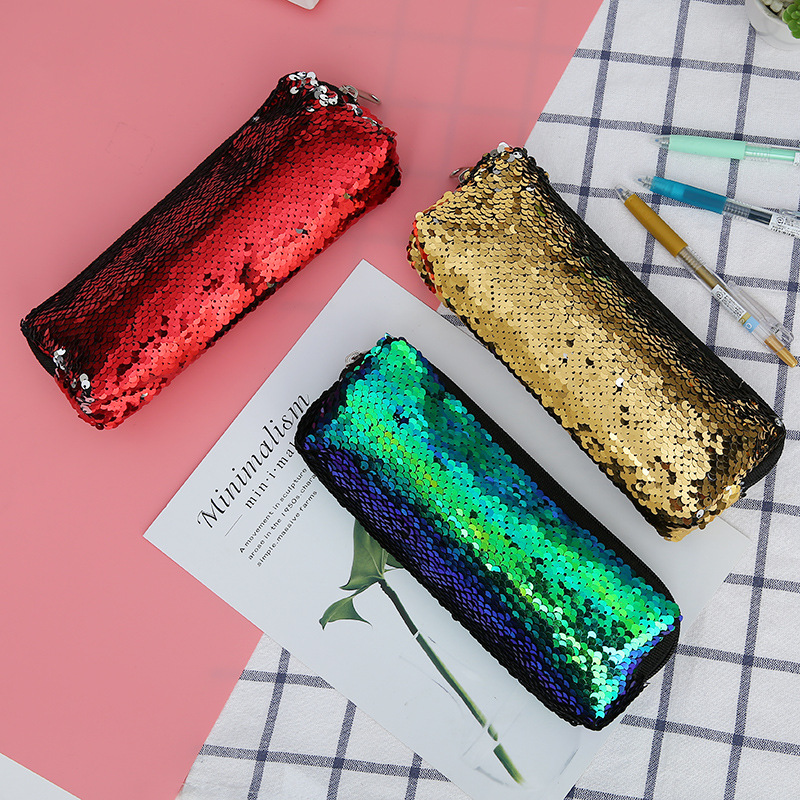 New Mermaid Sequin Zipper Cosmetic Bag 22*8 display picture 4