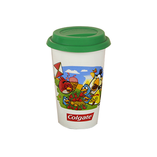 Phong cách châu Âu gốm cốc cà phê cốc phù hợp với trẻ em chính hãng kép sử dụng dung lượng cao quảng cáo cốc tùy chỉnh đôi có nắp Bộ cốc