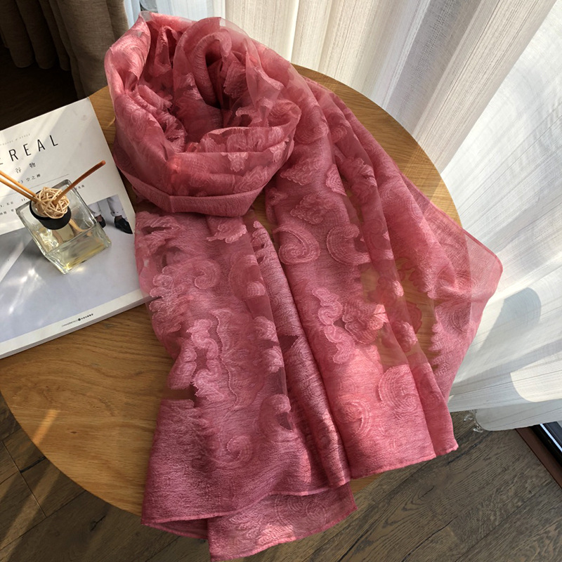 Scarf Classification Daily Occasion Satin Material Women's Elegant Solid Color Satin Silk Scarves