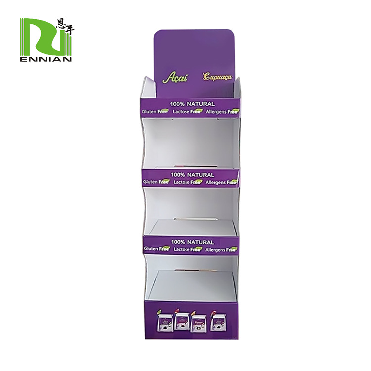 厂家直销 蓝莓饮料纸展示架  瓦楞承重饮料纸货架 超市卖场促销