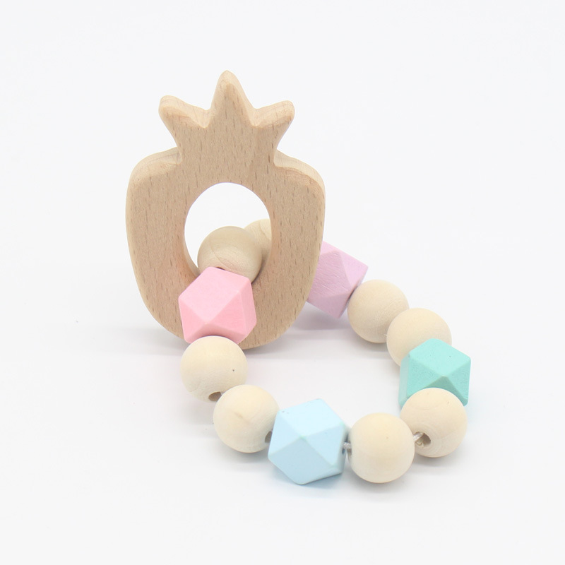 Pulsera de mordedor para bebés suministros para madres e hijos palo de mordedor Juguete de haya Amazon Comercio exterior popular pulsera para bebés