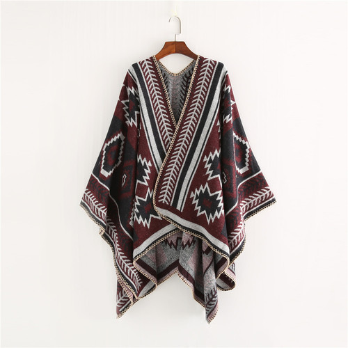  Autumn and Winter Thickened European and American Style Cross Diamond Geometric Pattern Imitation Cashmere Large Shawl Factory Direct Sales