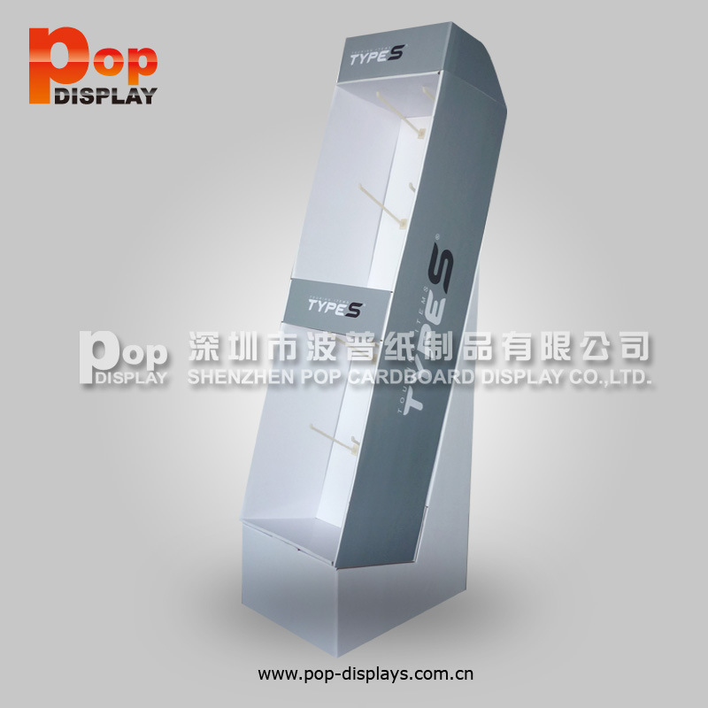 厂家定制层盒式挂钩落地纸展示架  睡衣纸货架  保暖衣纸陈列架