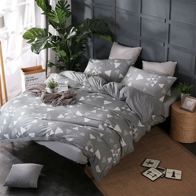 Хлопковое трикотажное жаккардовое постельное белье из четырех предметов из хлопка Тяньчжу, комплект из четырех предметов, оптовая продажа, комплект из четырех предметов с печатью