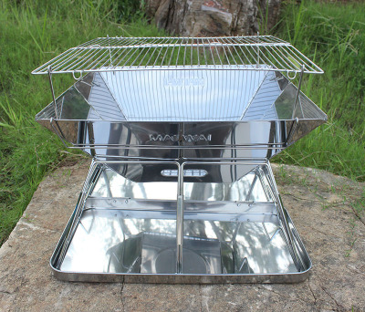 韓國不鏽鋼折疊燒烤架不鏽鋼折疊烤爐木炭烤爐燒烤架廠家直銷BBQ