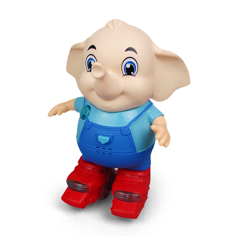 Diversión educativa para niños Elefante eléctrico patinaje bailando 360 grados caminando con música ligera juguete eléctrico
