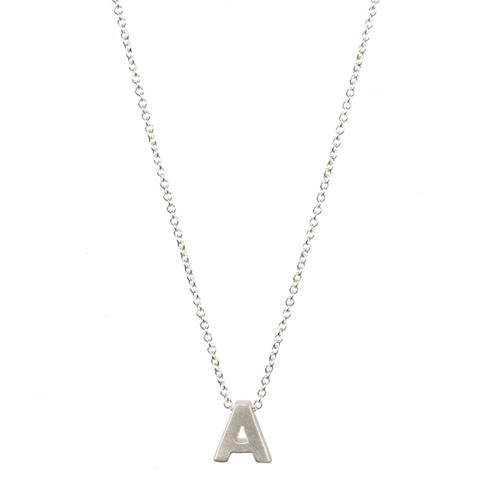 Fashionable 26 English Letter Necklace Environmental Protection Plating Silver Letter Pendant Necklace Wholesale display picture 29