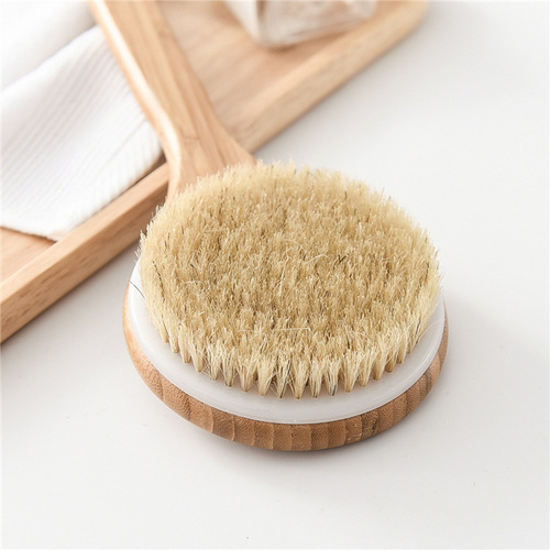 Bath Brush Boar Bristle Nan Bamboo Long Handled Bath Brush Back Rubbing Bamboo Bath Brush Natural Bamboo Bathing Adult Back Brush
