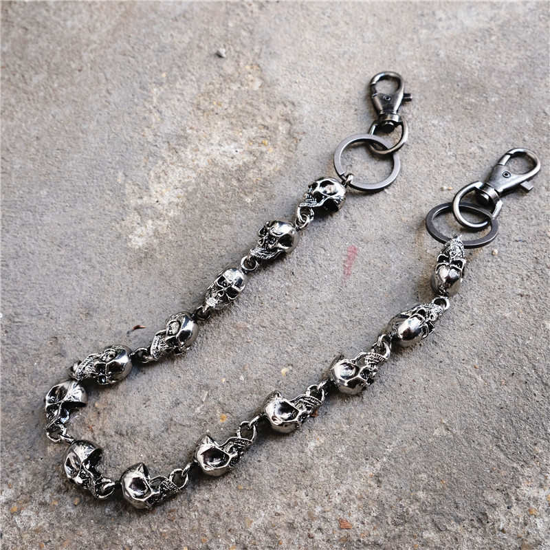 Metal Material Wholesale Jewelry Hip-Hop Punk Skull Metal Waist Chain Halloween