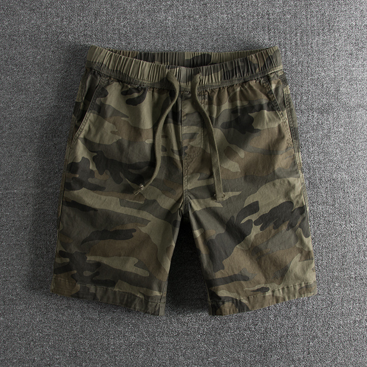 8186 wash personality camouflage tide pure cotton loose waist summer foreign trade original single men's shorts casual pants 21