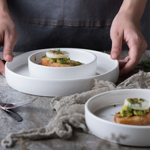 白色陶瓷餐具创意西餐盘 早餐盘烘焙蛋糕盘北欧风盘子陶瓷盘定 制