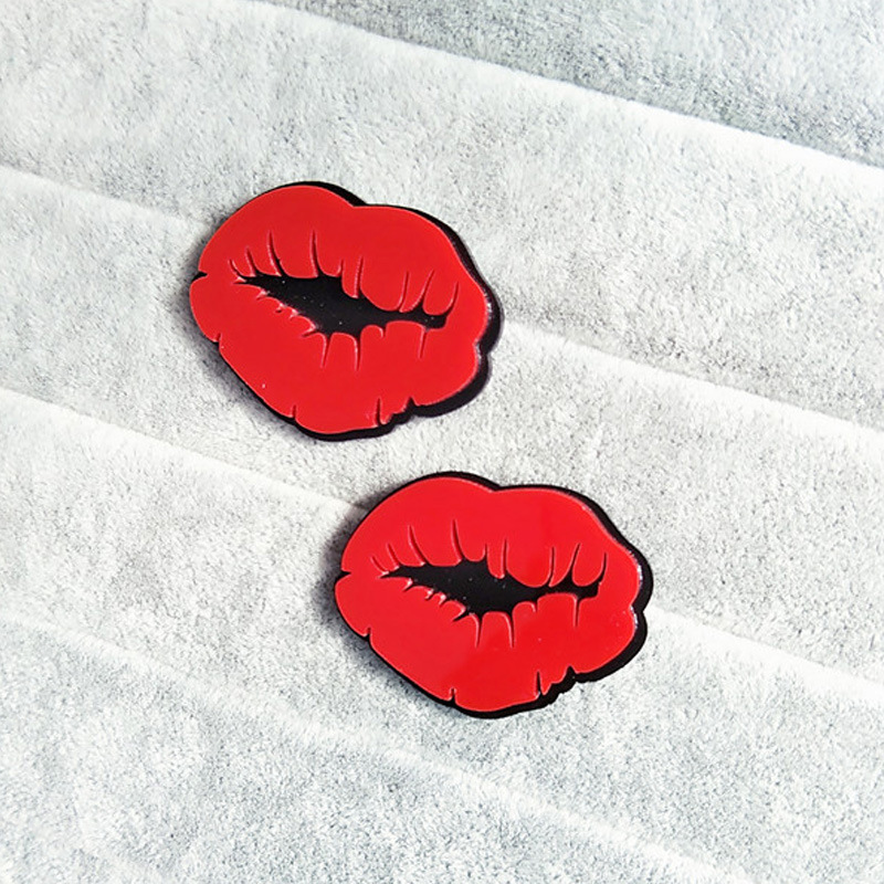 1 Pair Funny Lips Arylic Ear Studs display picture 4