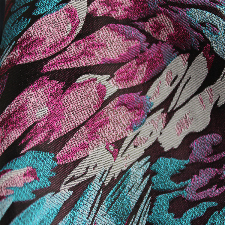 孔雀毛飞图案色织梭织提花面料适用于服装饰沙发布鞋子布