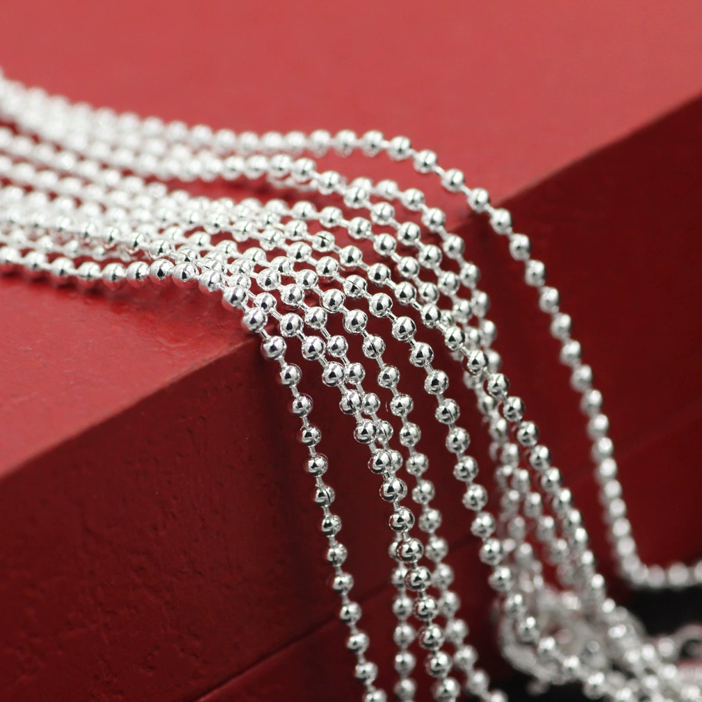 Европейский и американский стиль белое медное посеребренное ожерелье Корейская мода круглое ожерелье из бисера цилиндрическая круглая Цепочка Из Бисера универсальное ожерелье