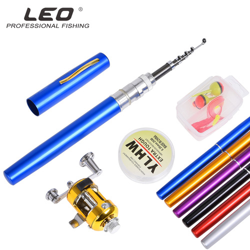 Y4516 [4-piece pen-type fishing rod drum set] Portable pocket ice fishing rod and sea rod fishing gear set