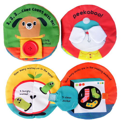 JJOVCE Newborn Tear-proof Cloth Book Three-dimensional Cartoon Animal Baby Book Cute Baby Early Education Cognitive Play