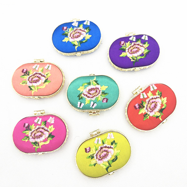 創意禮品 小鏡子 化妝品 布藝 創意小禮品 款式顏色可多橢圓