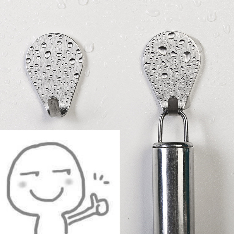 厨房浴室门后免钉不锈钢挂钩大小套装 304不锈钢粘钩防水防锈