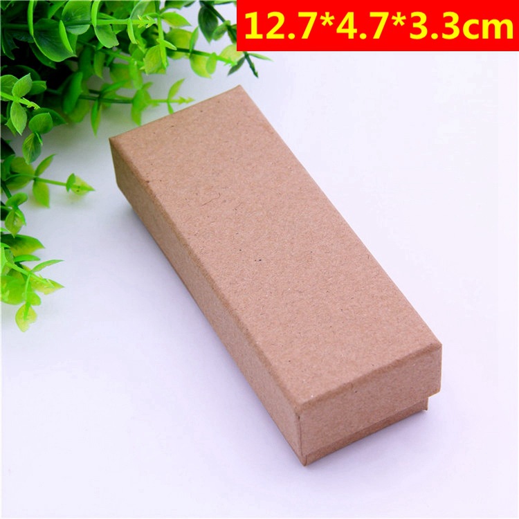 可印logo天地盖挂坠小礼品盒复古牛皮纸手链盒饰品包装盒批发