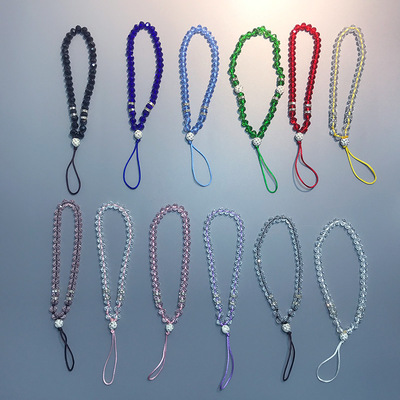 厂家批发手机挂绳手腕水晶闪亮镶钻短链纯手工编织手链女款高尚|ms