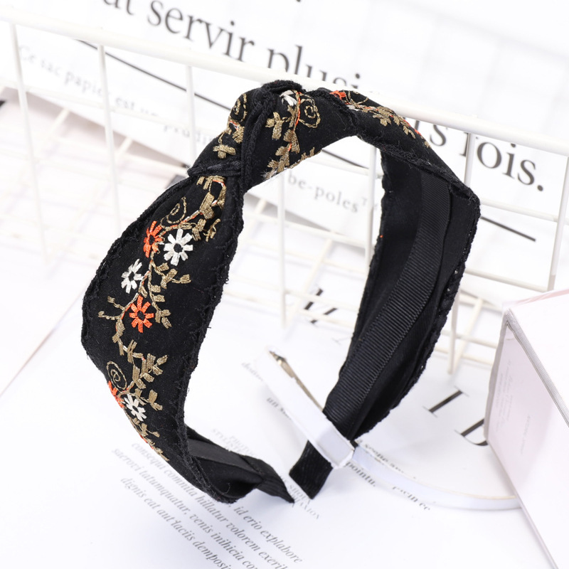 Ethnic Embroidery Lace  Floral Bowknot Fabric Hairband display picture 10
